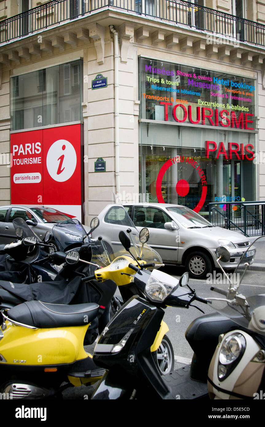 Paris Tourist Information Center at Rue des Pyramides and Rue d'Argenteuil, Paris, France Stock Photo