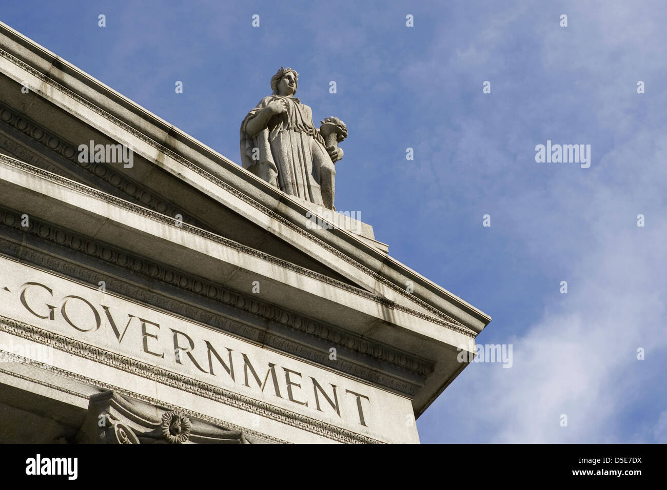 The word government engraved into the New York Supreme Court House Stock Photo