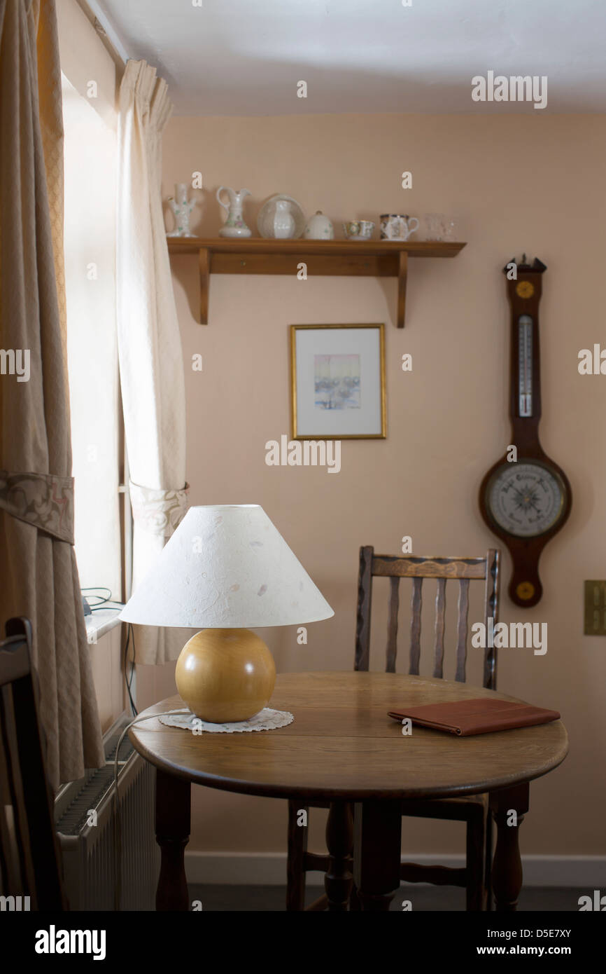 table and chair in a cottage Stock Photo