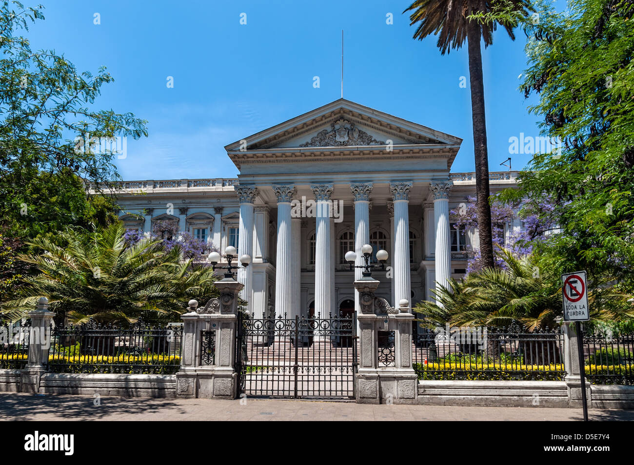 The Former National Congress Building (Ex Congreso Nacional) is the former home of the Chilean Congress. Stock Photo