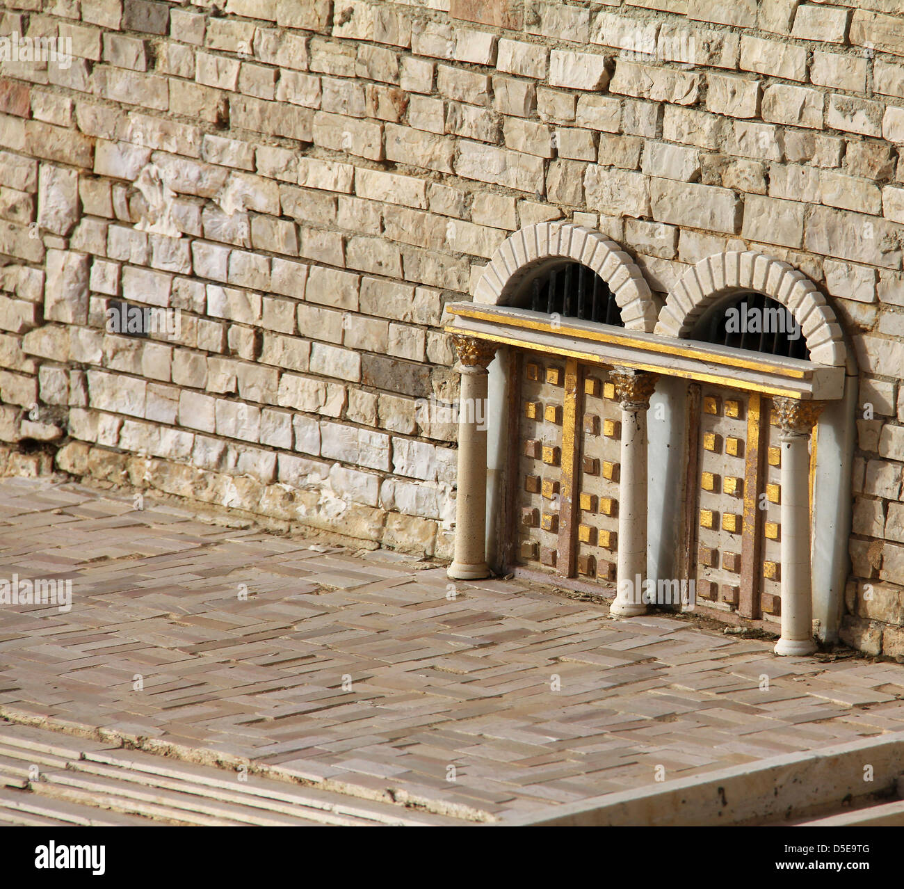 Second Temple. Hulda Gate . Model of the ancient Jerusalem. Israel Museum Stock Photo