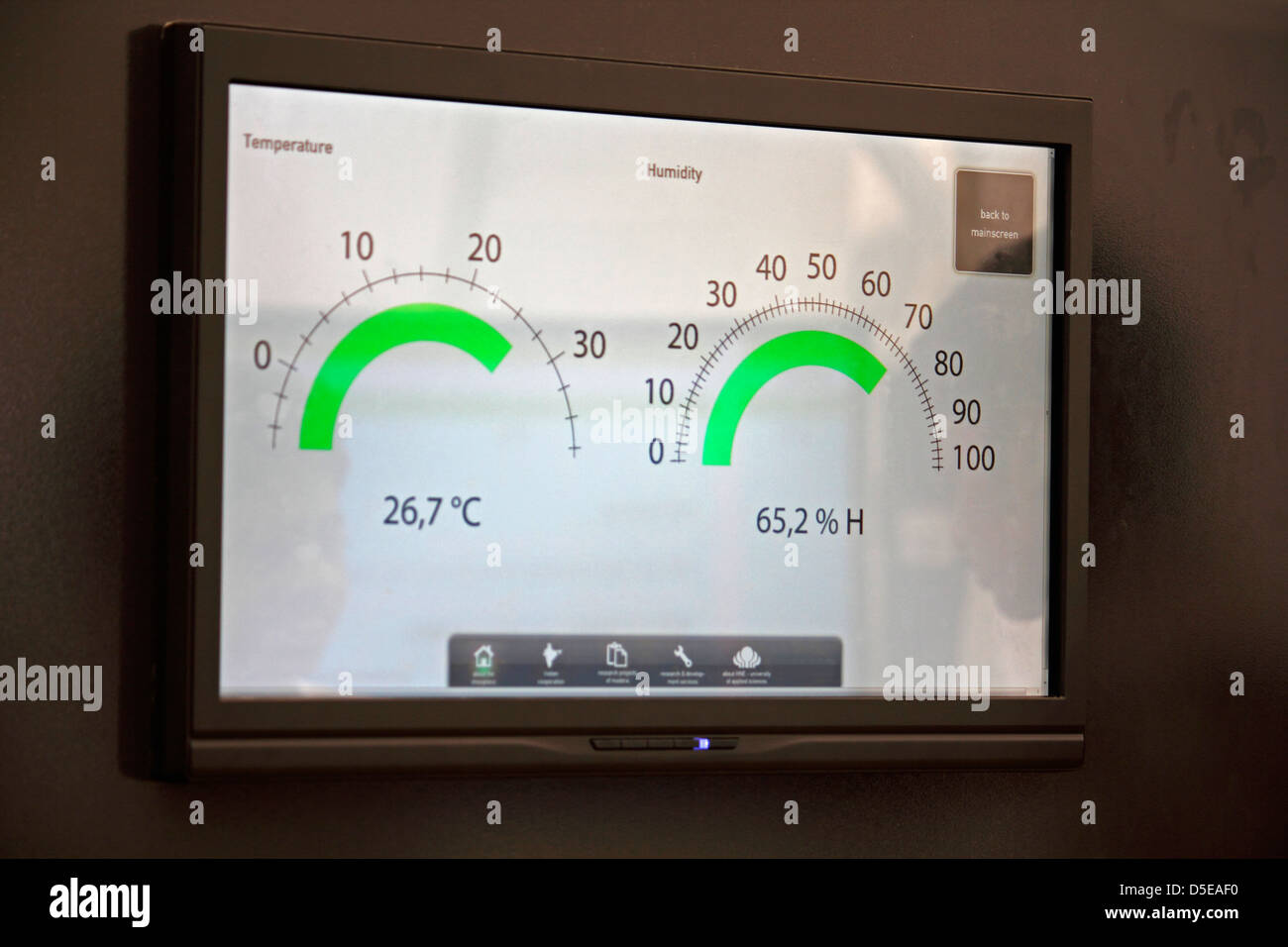 Touch screen digital thermostat Stock Photo Alamy