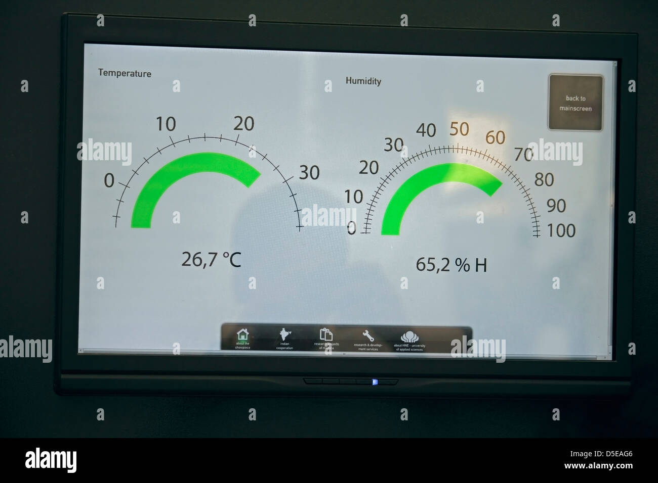 Touch screen digital thermostat Stock Photo Alamy