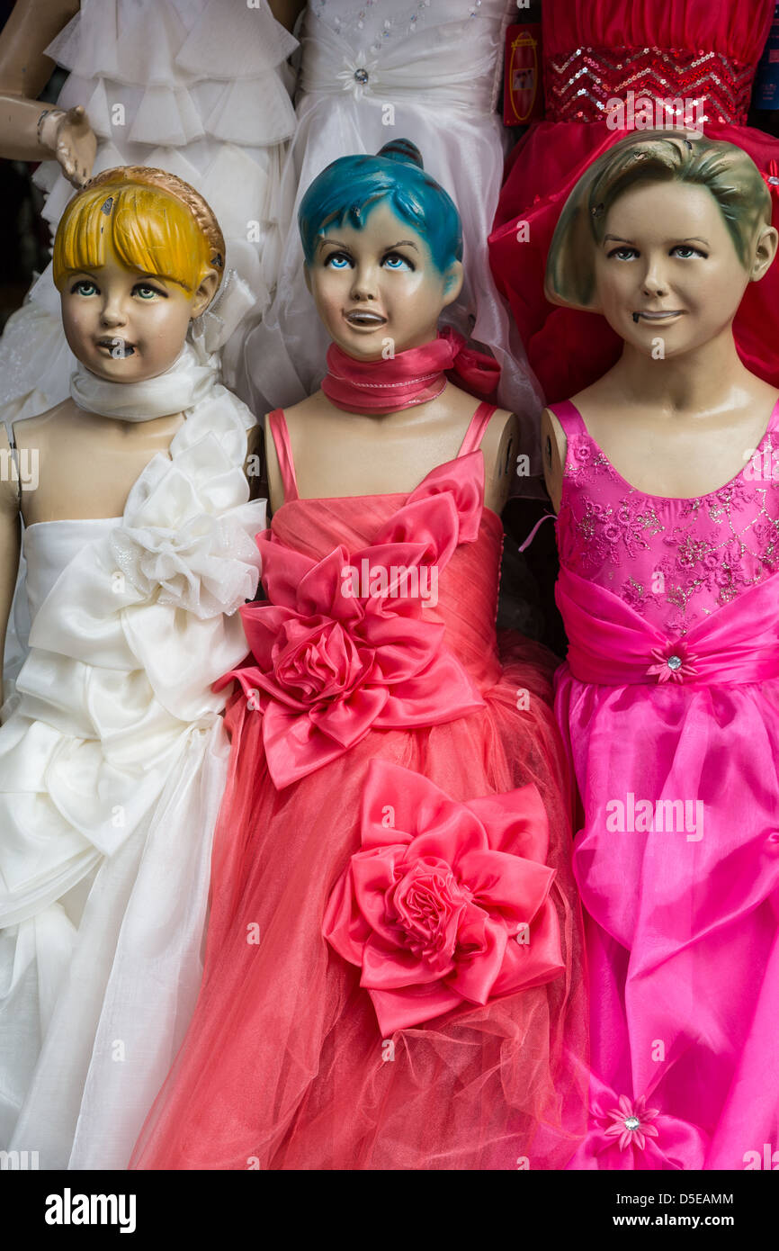 Mannequins for display outside shop Stock Photo