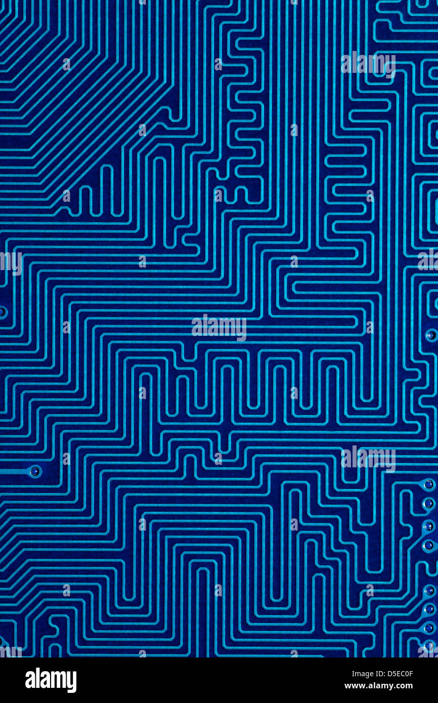 blue printed circuit board or abstract background Stock Photo