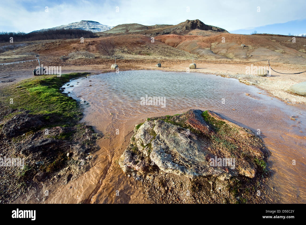 Geothermal hot water at the geysir destrict in Iceland Stock Photo