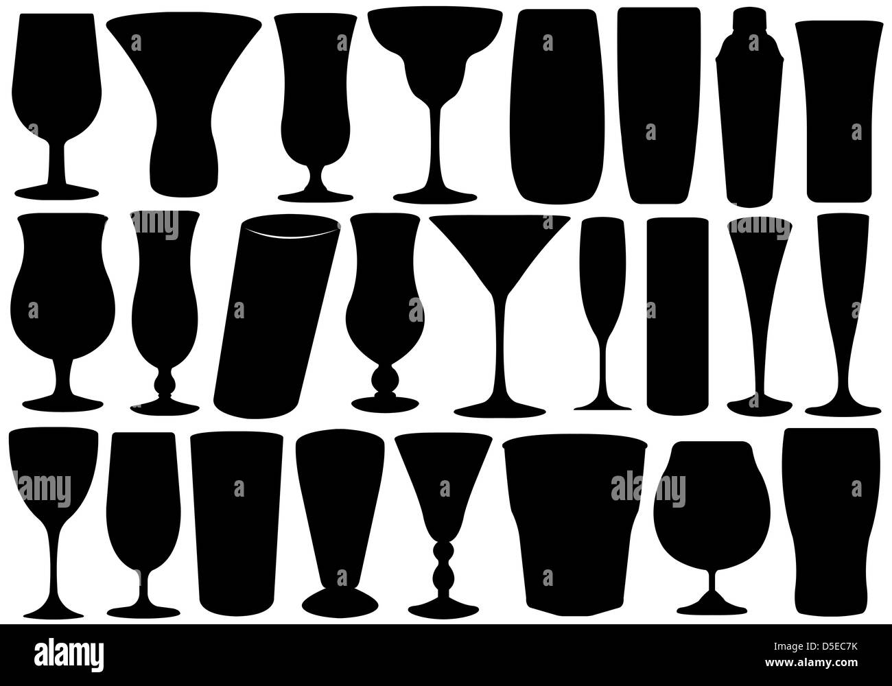 Set Of Glasses isolated Stock Photo - Alamy