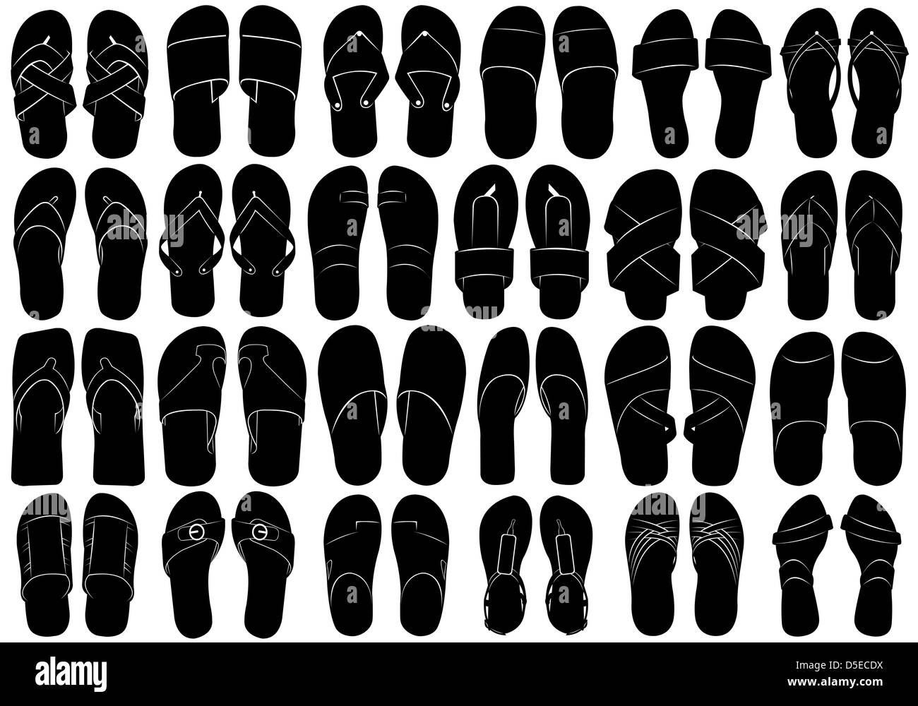 Flip Flop Set isolated on white Stock Photo - Alamy