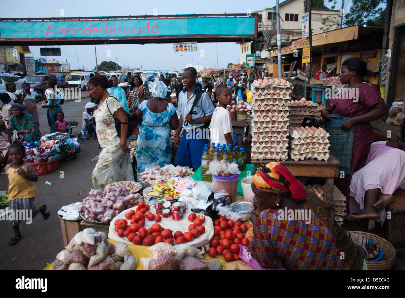 Market in Accra, Ghana. Stock Photo