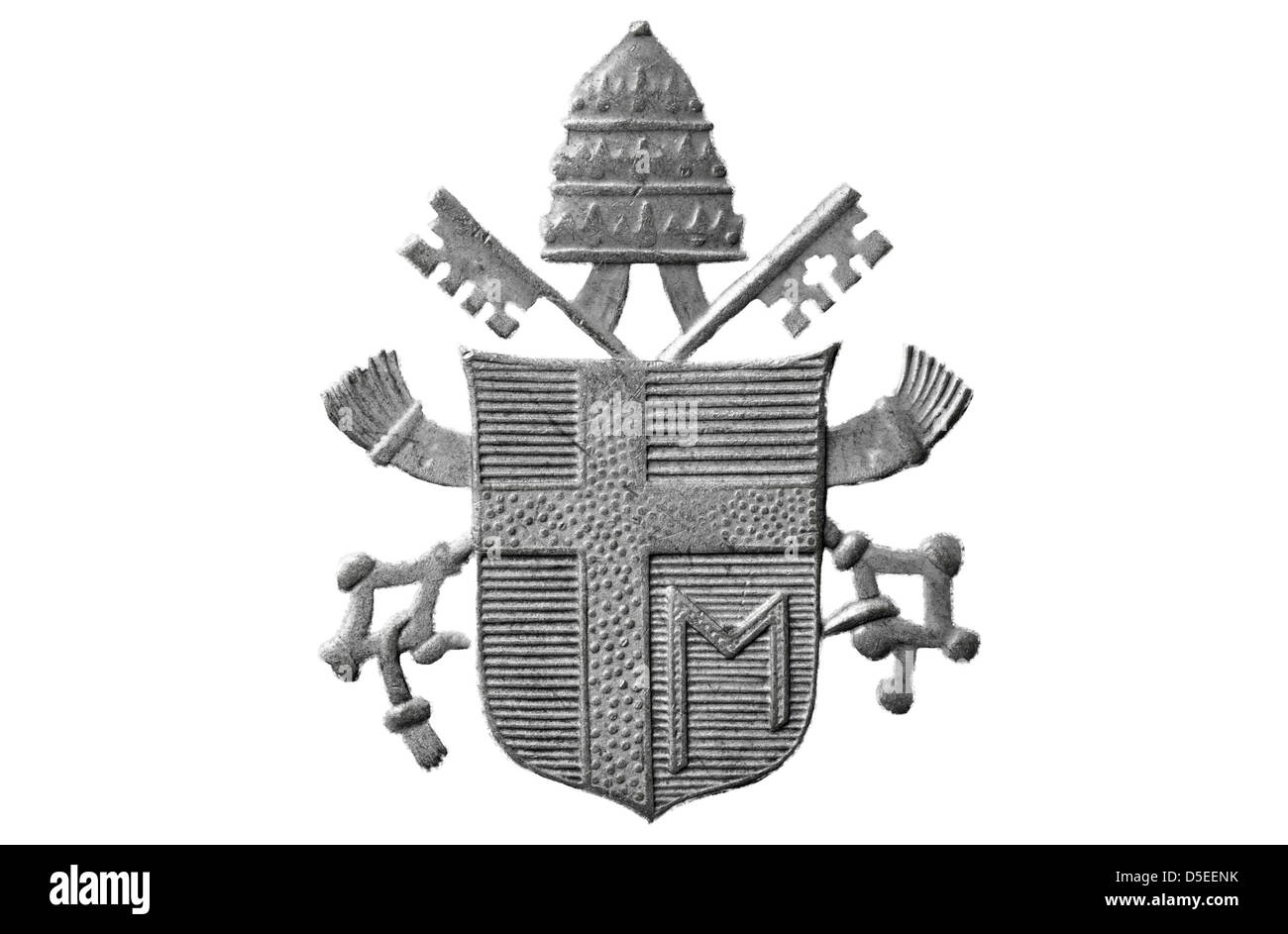 Pope John Paul II coat of arms, Vatican medal, 1978 Stock Photo