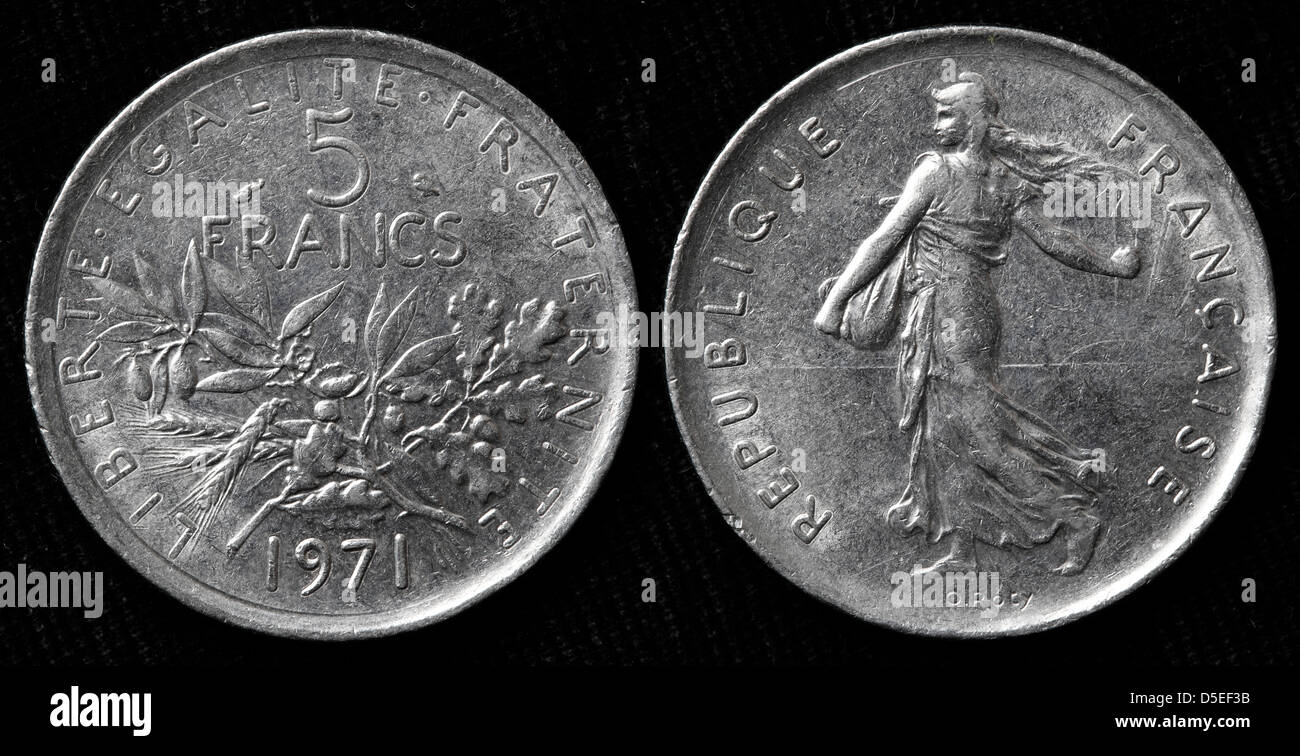 Piéfort Cu-Ni de 5 francs Semeuse, nickel 1971 Paris F.341/3P fmd