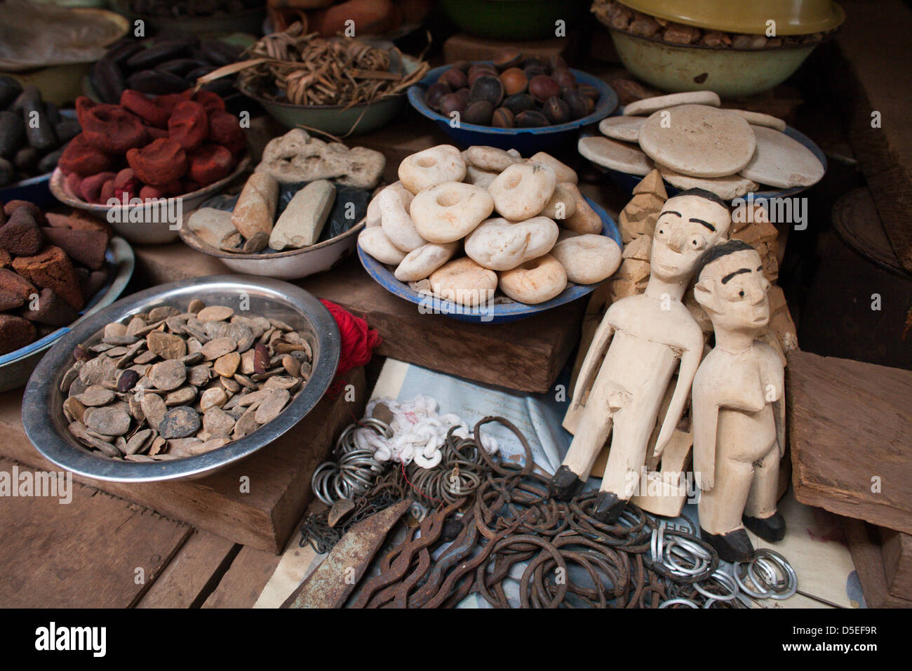 Trinkets in a market, Accra, Ghana. Stock Photo