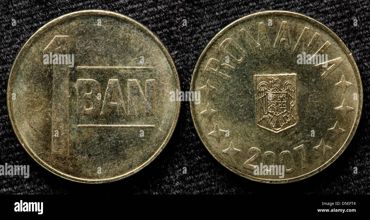 1 Ban coin, Romania, 2007 Stock Photo