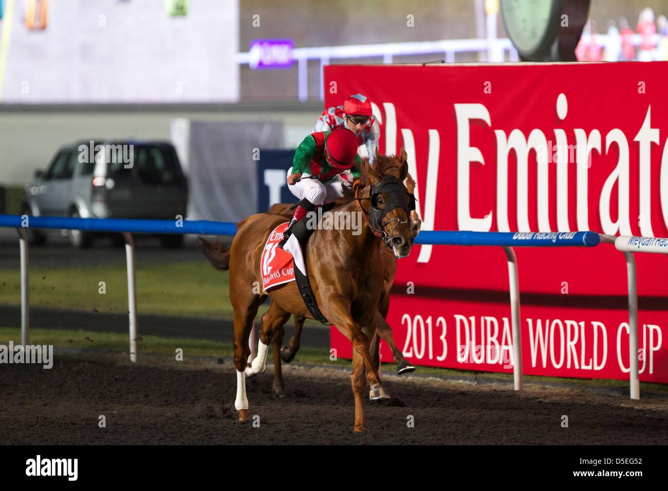 March 30, 2013 - Dubai, Dubai, . - Animal Kingdom wins the Dubai World  Cup on March 30th, 2013 at Meydan Racecourse (Credit Image: © Katharine Fay  Hunter/Eclipse/ Stock Photo - Alamy