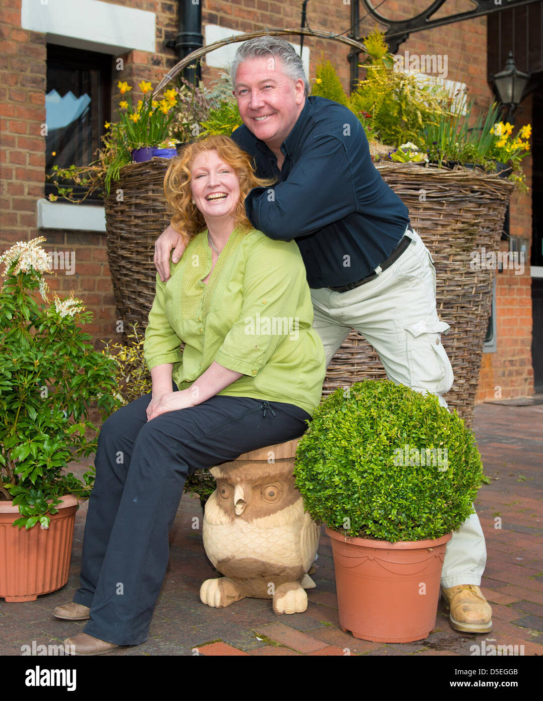 Picture By: Charlie Bryan Picture :Gloucester UK. TV Presenter Charlie Dimmock and Tommy Walsh attending the Home and Garden Party at Gloucester Quays Shopping Outlet. Date  30/03/2013 Stock Photo