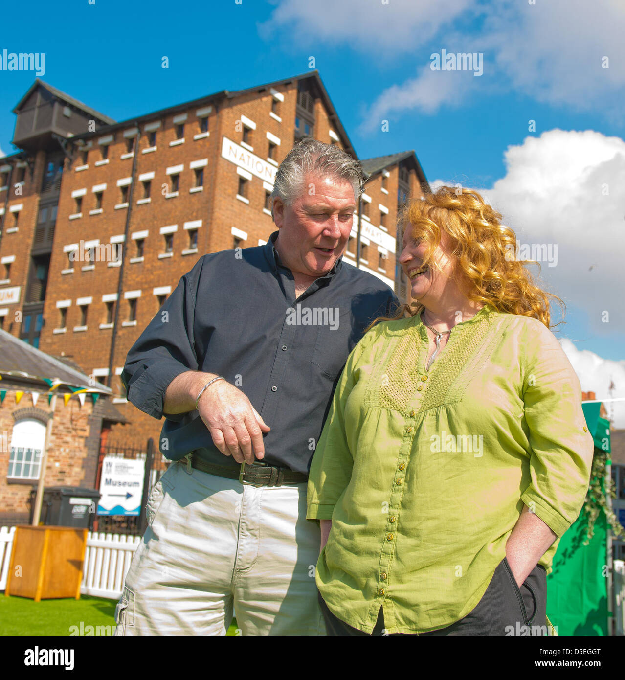 Picture By: Charlie Bryan Picture :Gloucester UK. TV Presenter Charlie Dimmock and Tommy Walsh attending the Home and Garden Party at Gloucester Quays Shopping Outlet. Date  30/03/2013 Stock Photo