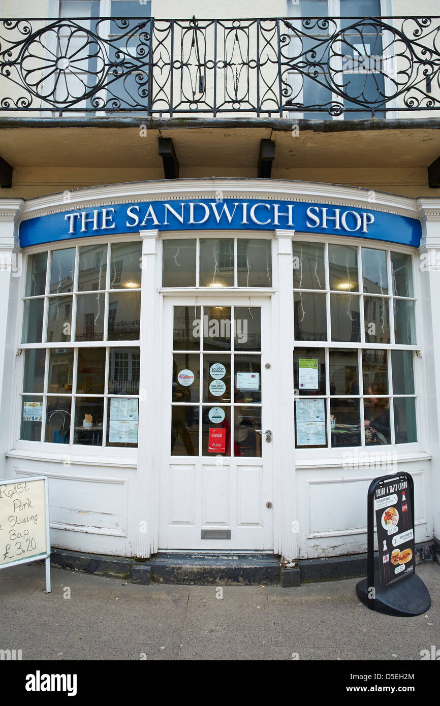 Facade of The Sandwich Shop The Parade Leamington Spa Warwickshire UK Stock Photo