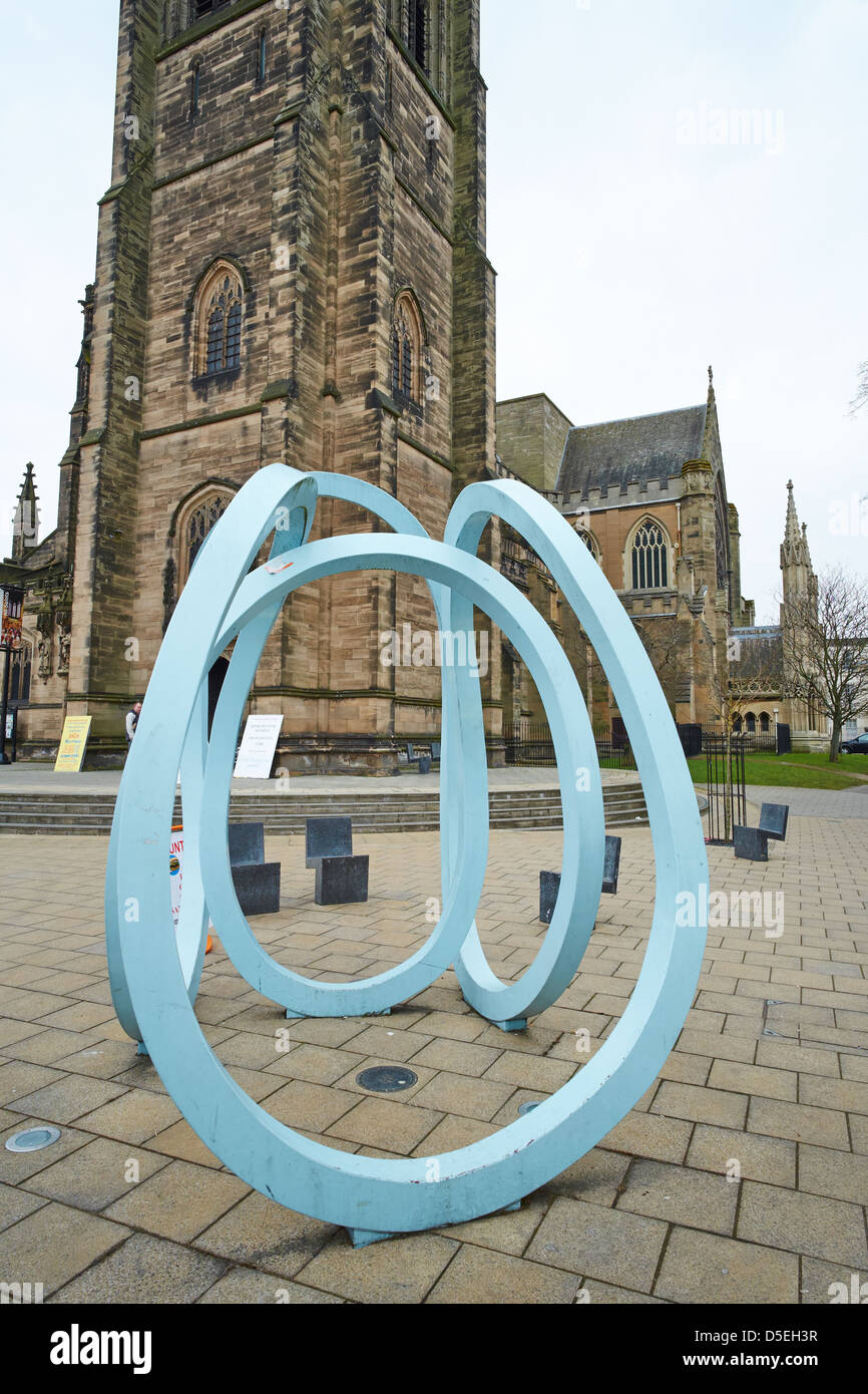 Sculpture called Spring by Oliver Barratt outside the Parish Church All Saints Leamington Spa Stock Photo