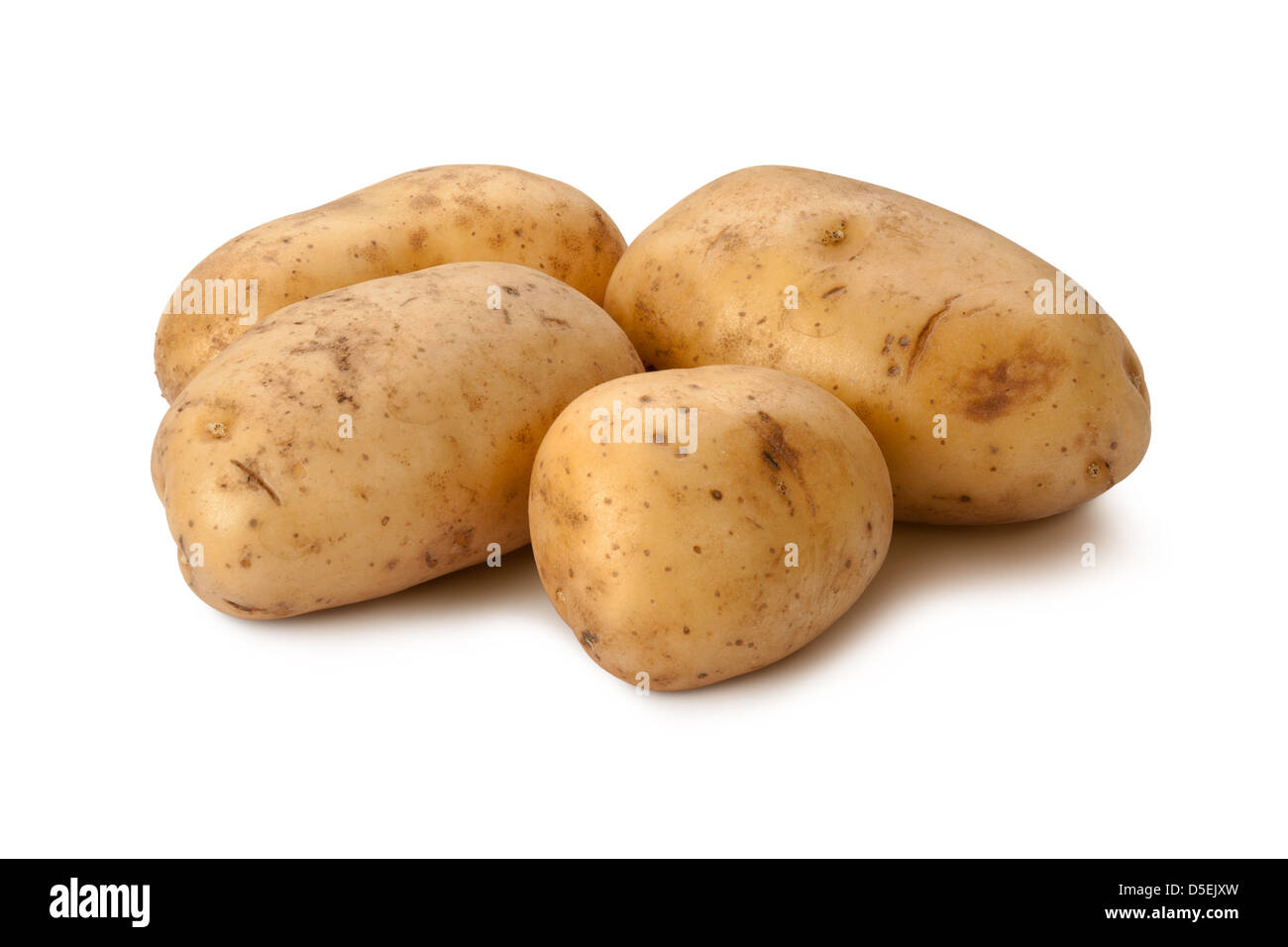 Yukon Gold Potatoes isolated on a white background. Stock Photo