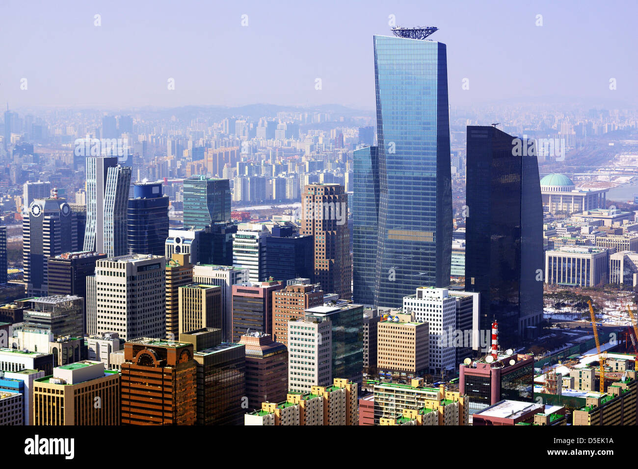 Downtown cityscape of Seoul, South Korea. Stock Photo