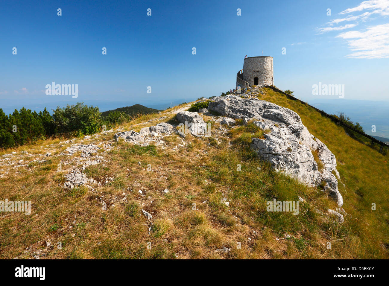 Peak of the mountain Ucka (Učka) Stock Photo
