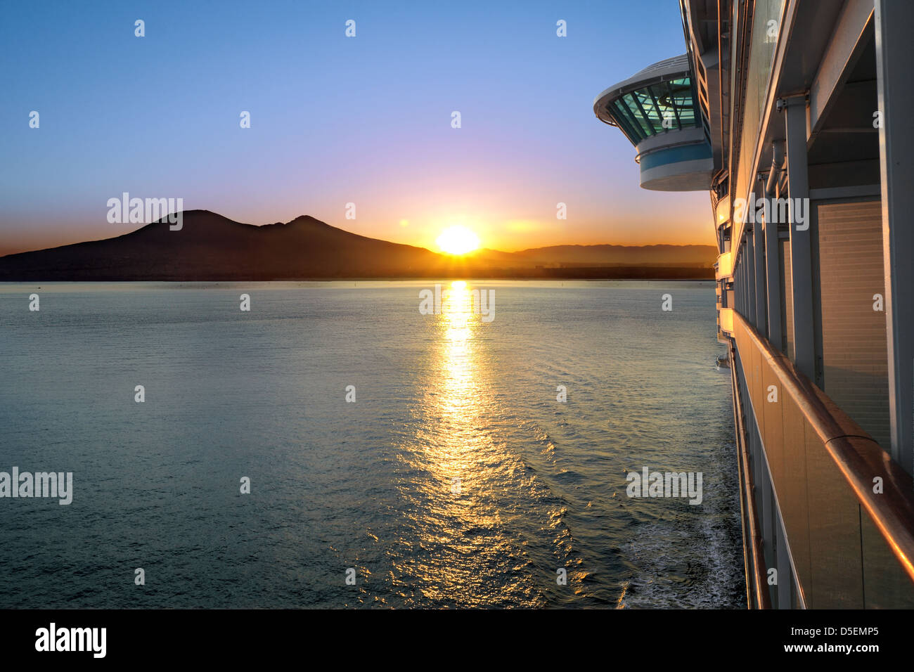 Sunset and Cruise Ship Stock Photo - Alamy