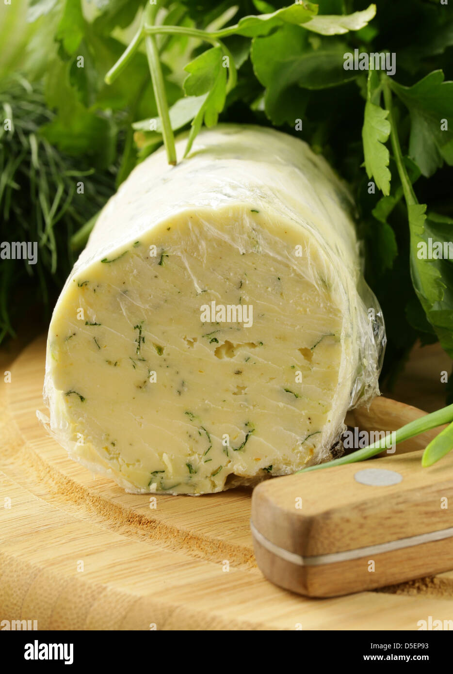 butter flavored with herbs and spices Stock Photo Alamy
