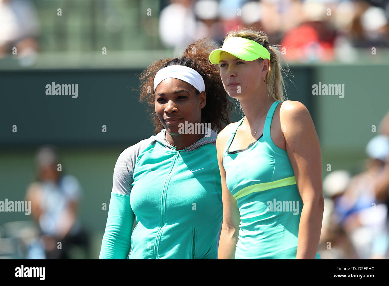 Miami Fl Miami Fl Serena Williams Of Usa And Maria Sharapova Of Stock Photo Alamy