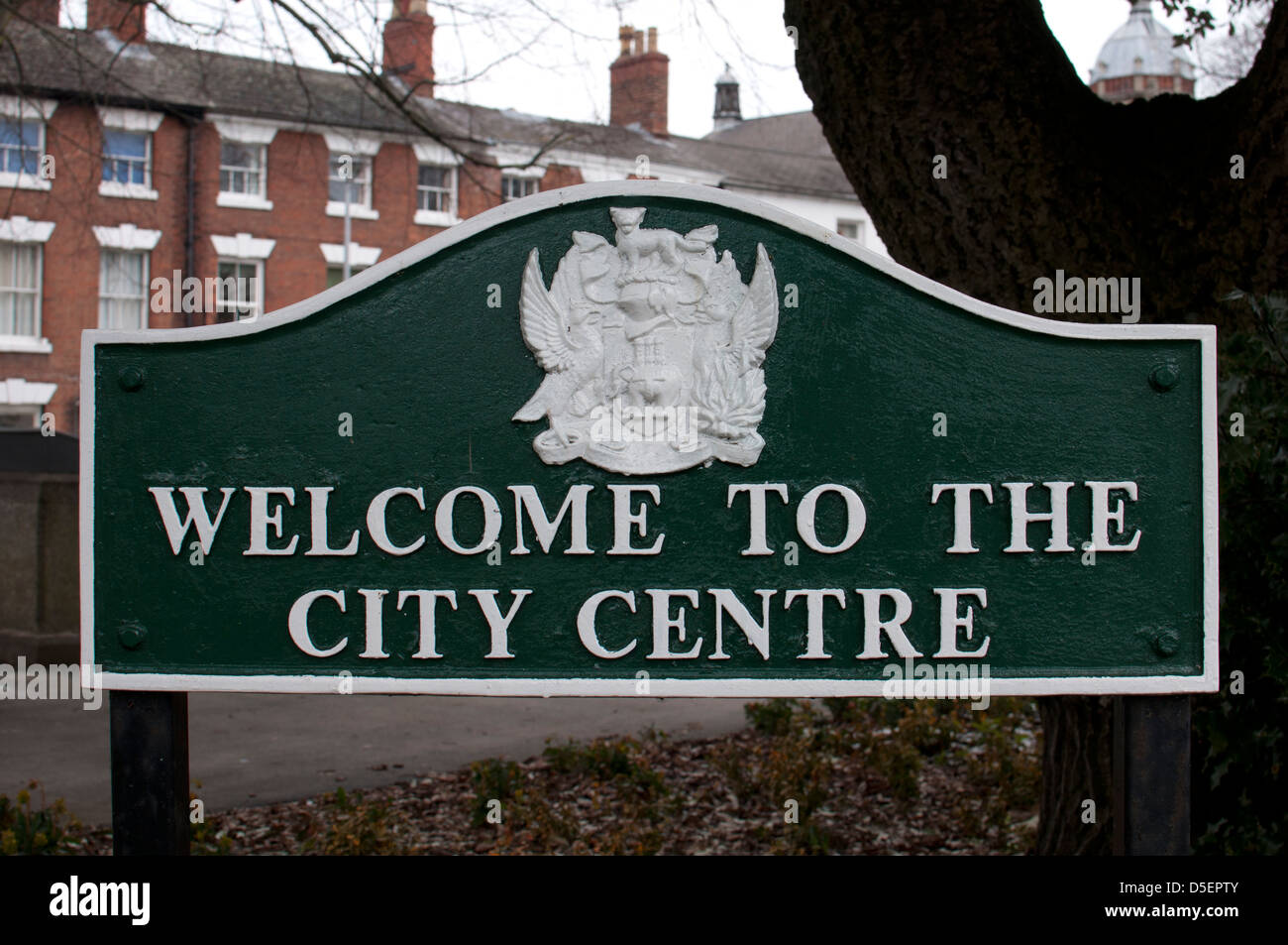 to the city centre sign, Coventry, UK Stock Photo Alamy