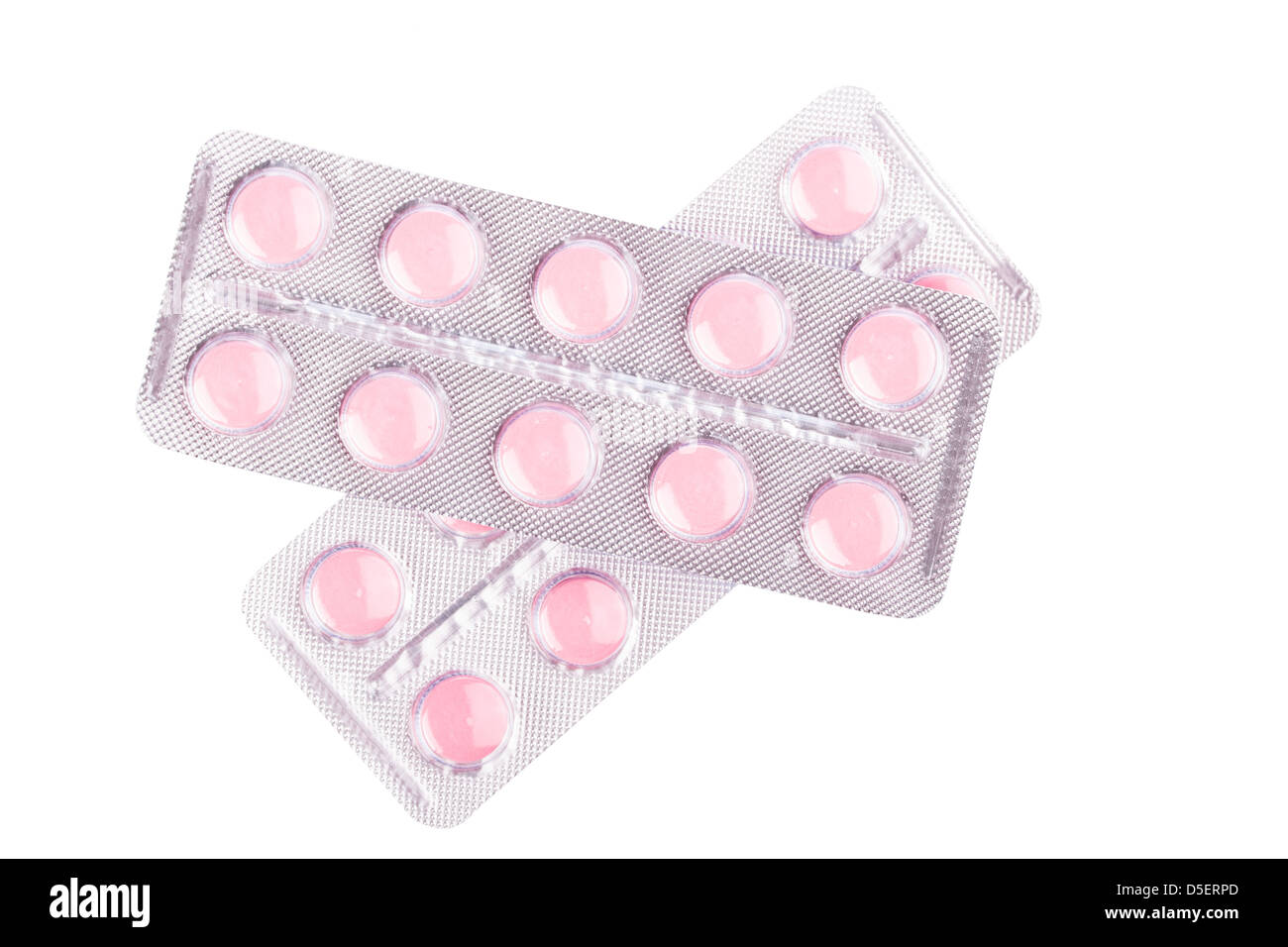 Medical tablets on white background Stock Photo