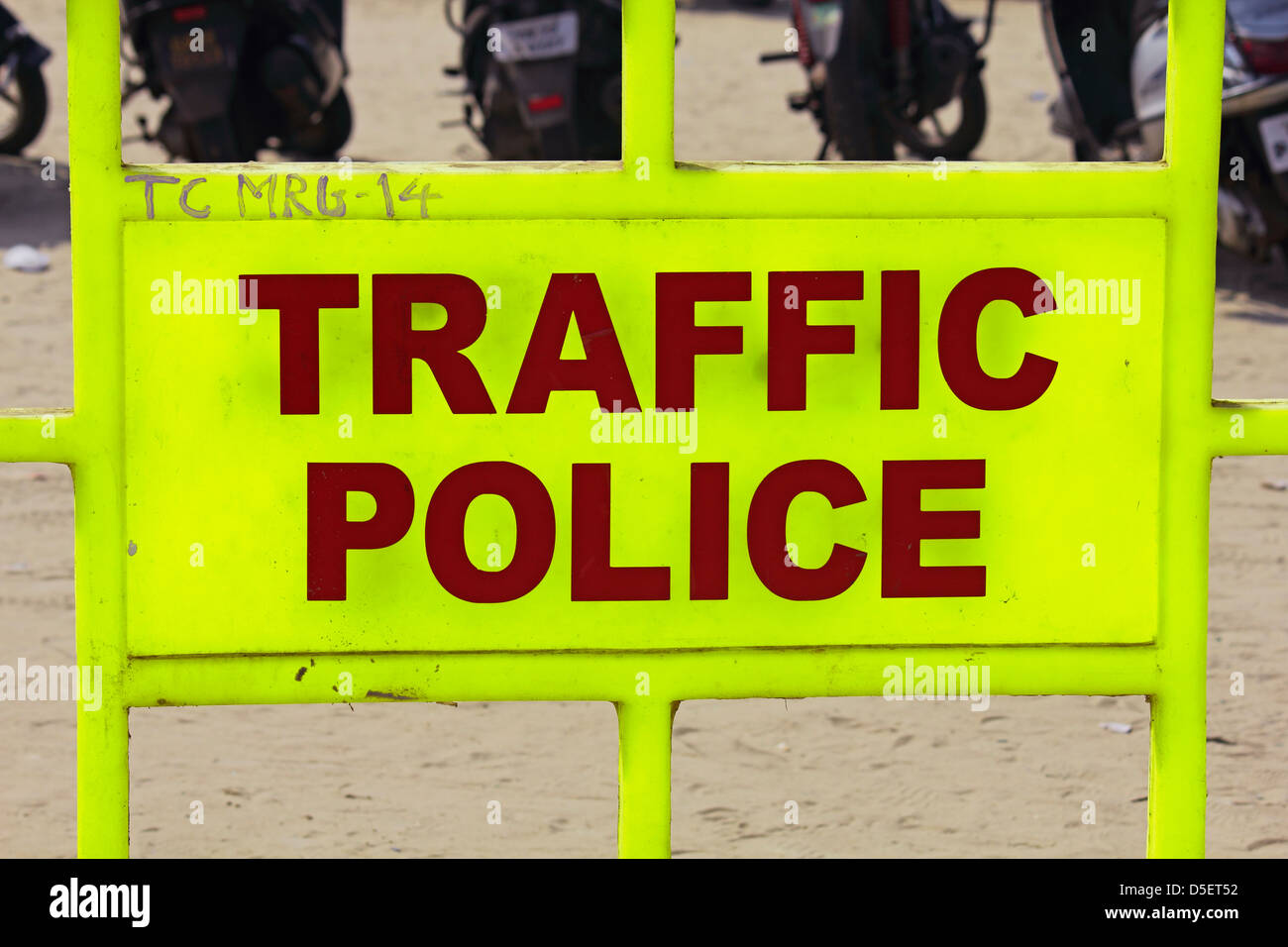 Road Barrier used by city traffic police, India Stock Photo Alamy