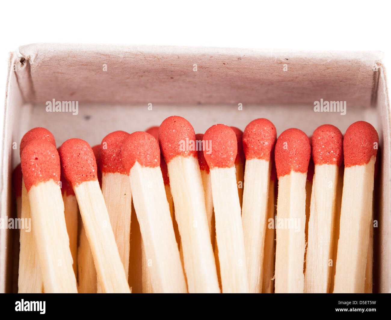 Close-up of a red matches isolated on a white background Stock Photo