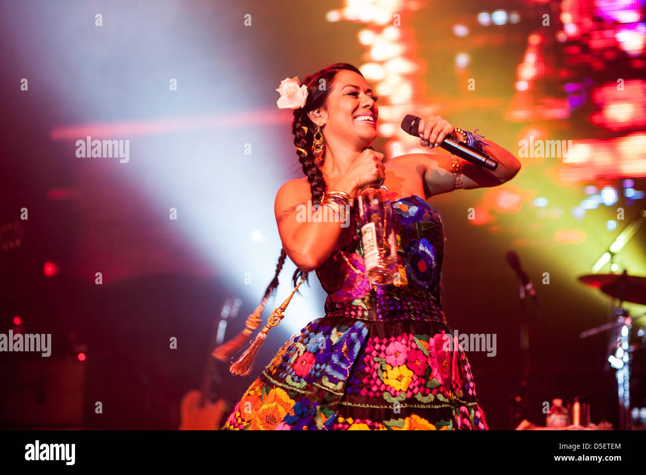 Chicago, USA. 30th March, 2013. Mexican singer-songwriter Lila Downs performs at the Congress Theater in Chicago, USA. Credit: Max Herman/Alamy Live News Stock Photo