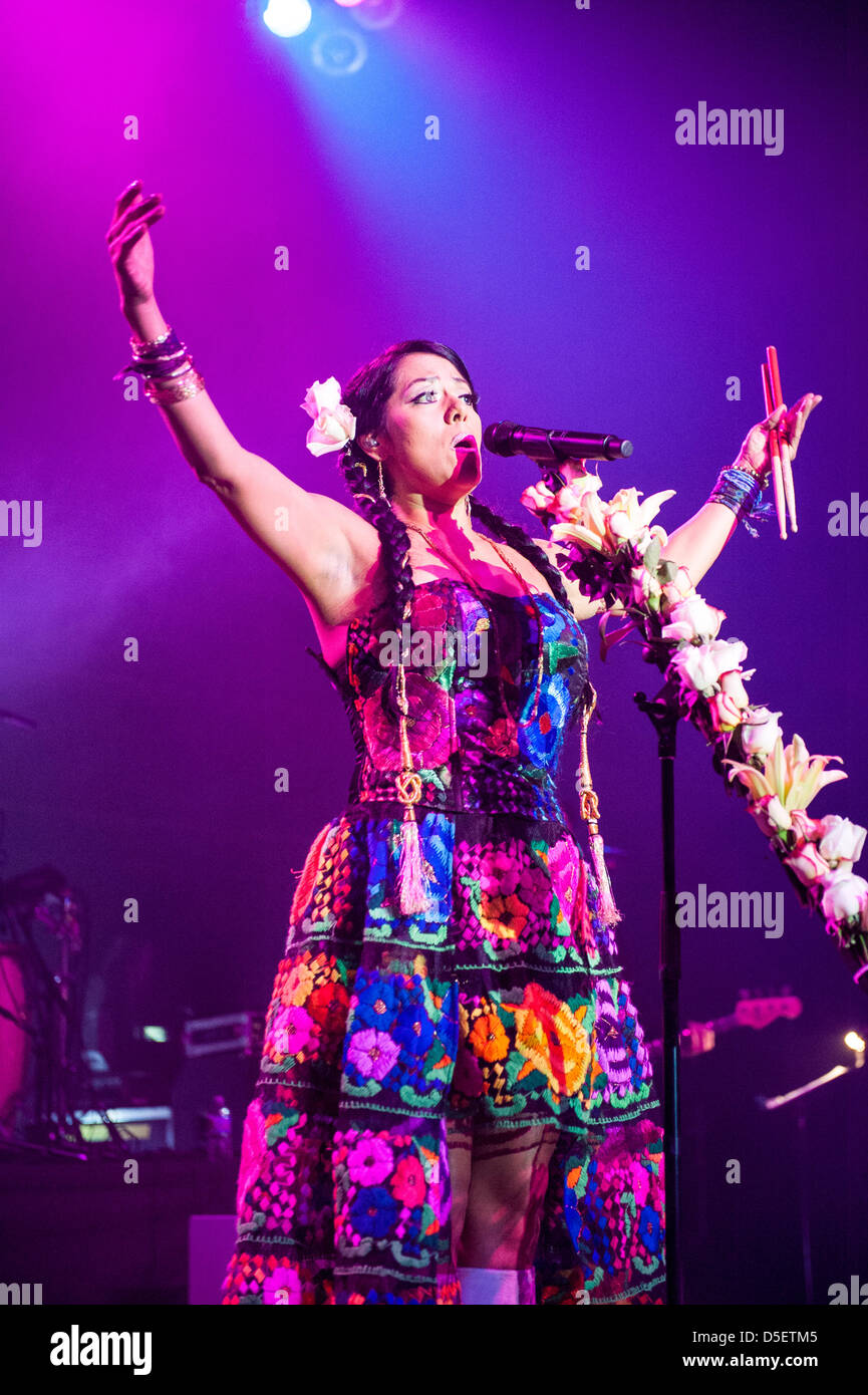 Chicago, USA. 30th March, 2013. Mexican singer-songwriter Lila Downs performs at the Congress Theater in Chicago, USA. Credit: Max Herman/Alamy Live News Stock Photo