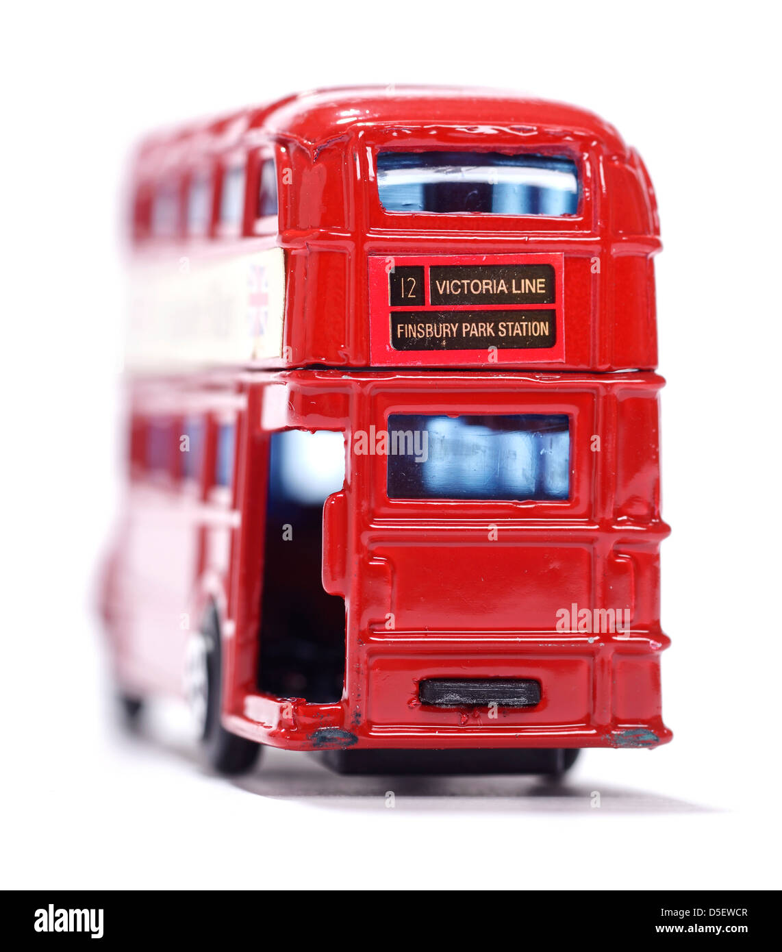 Back end of a red London bus Stock Photo