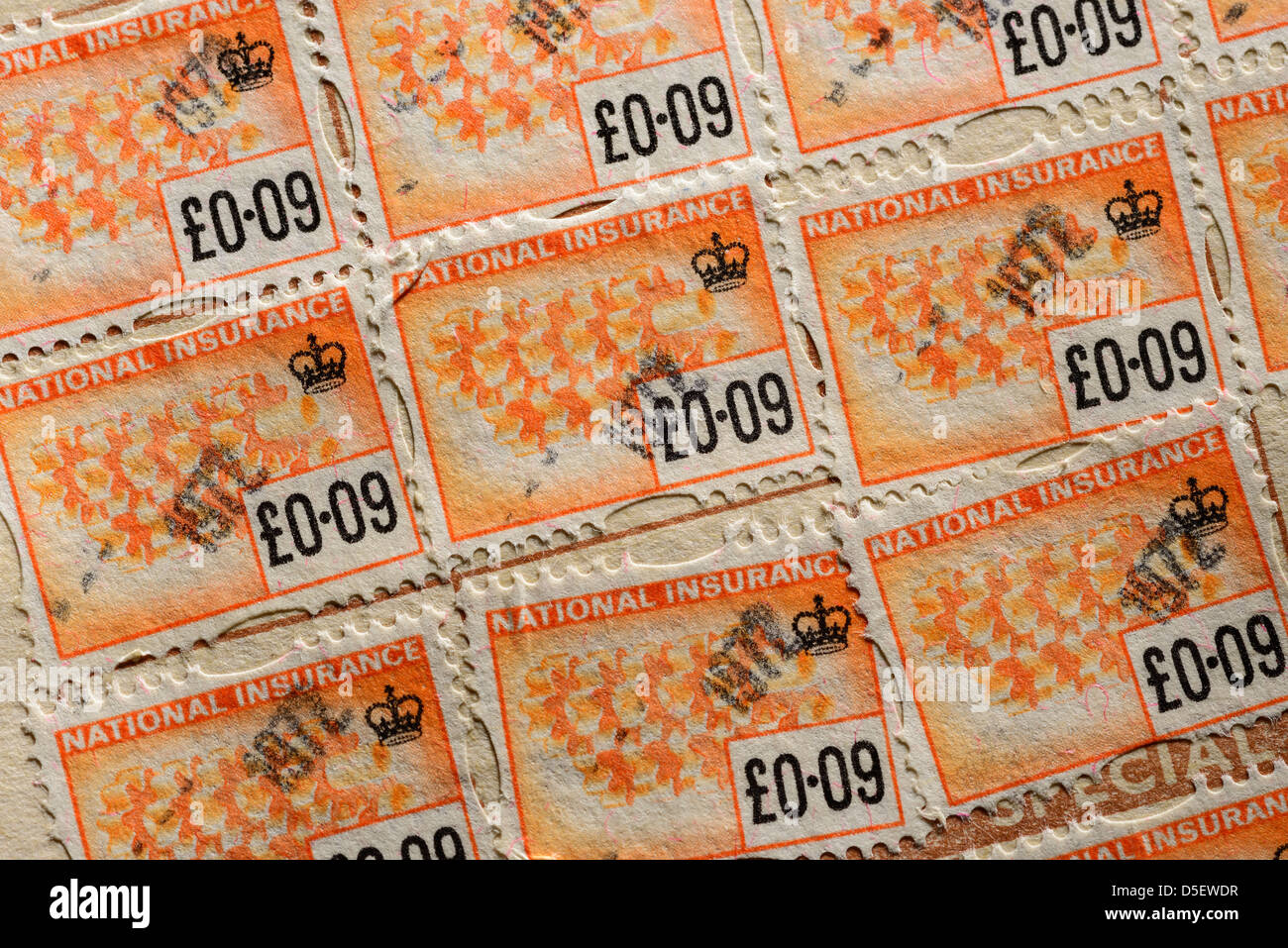 1973 National Insurance stamps UK Stock Photo