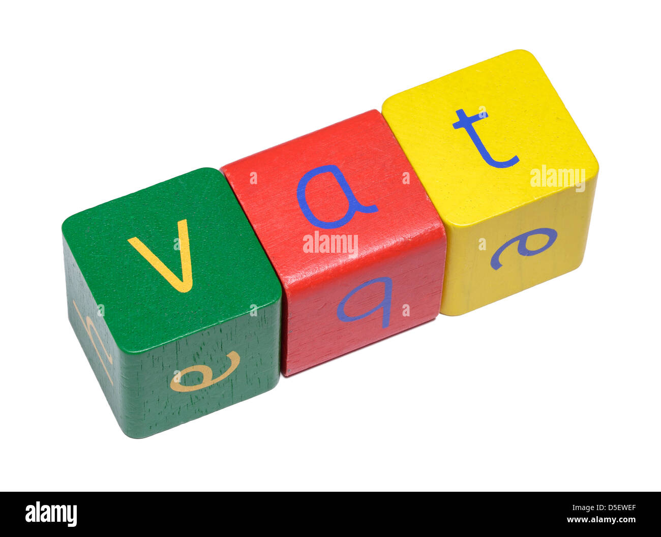 Wooden blocks spelling VAT Stock Photo