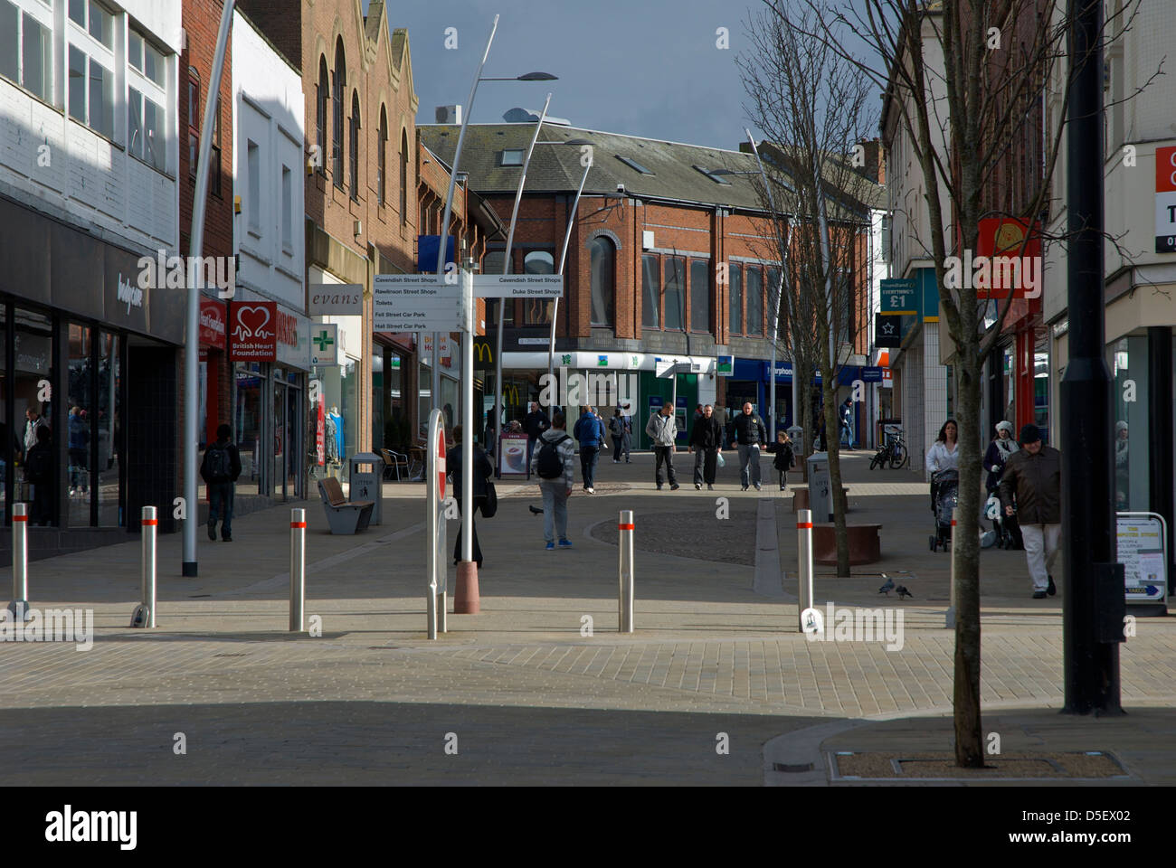Pedestrianised shopping area Dalton Road in BarrowinFurness