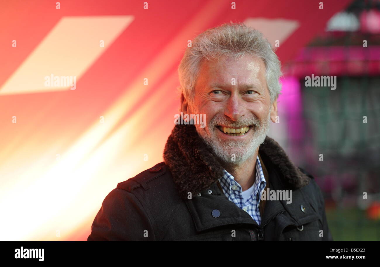 Munich, Germany. 30th March 2013. Former football player Paul Breitner comes to the match FC Bayern Munich - Hamburger SV in the Allianz Arena in Munich, Germany, 30 March 2013. Bayern Munich wins 9:2. Photo: Tobias Hase/dpa/Alamy Live News Stock Photo