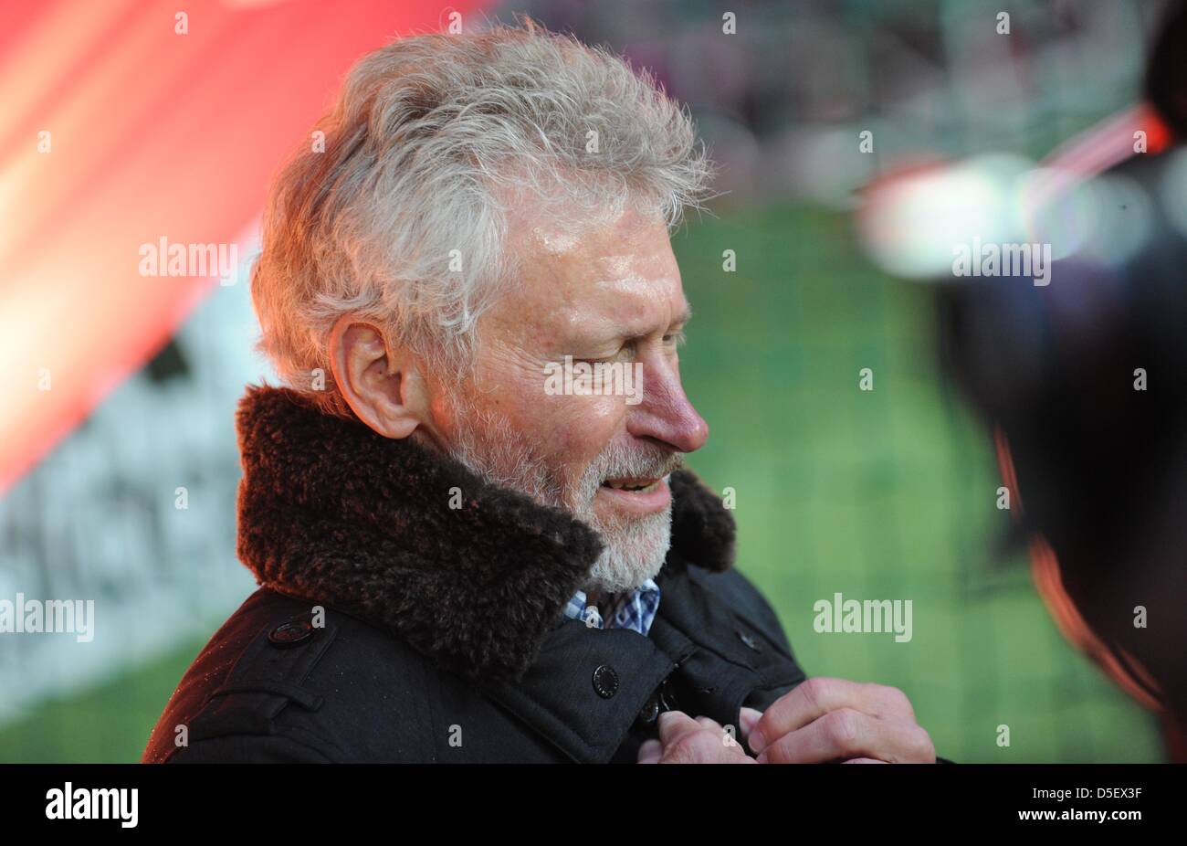 Munich, Germany. 30th March 2013. Former soccer player Paul Breitner comes to the match FC Bayern Munich - Hamburger SV in the Allianz Arena in Munich, Germany, 30 March 2013. Bayern Munich wins 9:2. Photo: Andreas Gebert/dpa/Alamy Live News Stock Photo