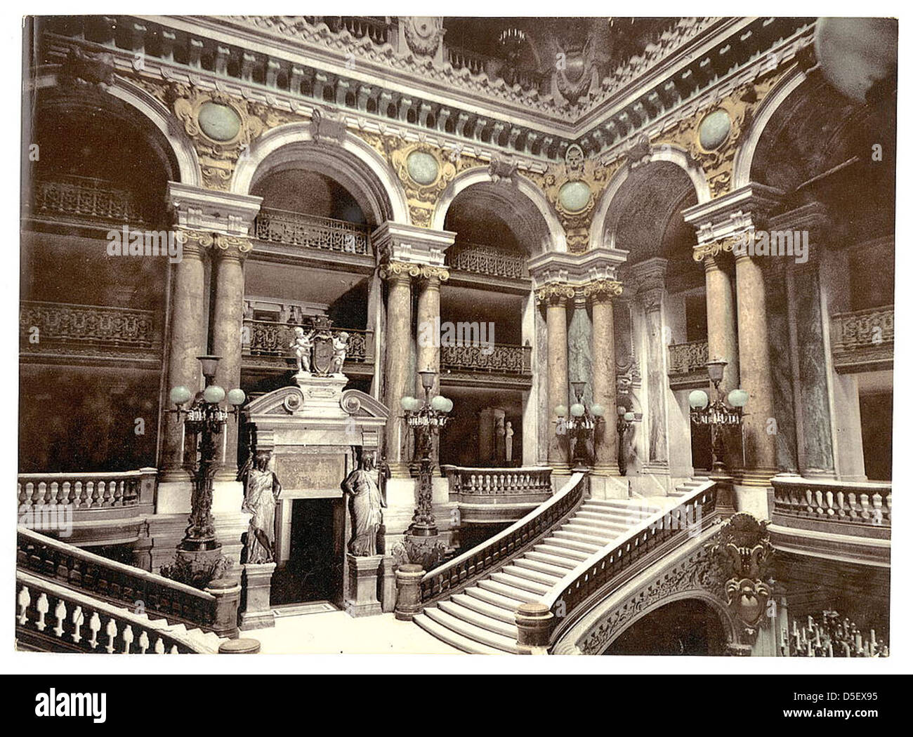 [Opera House staircase, Paris, France] (LOC) Stock Photo
