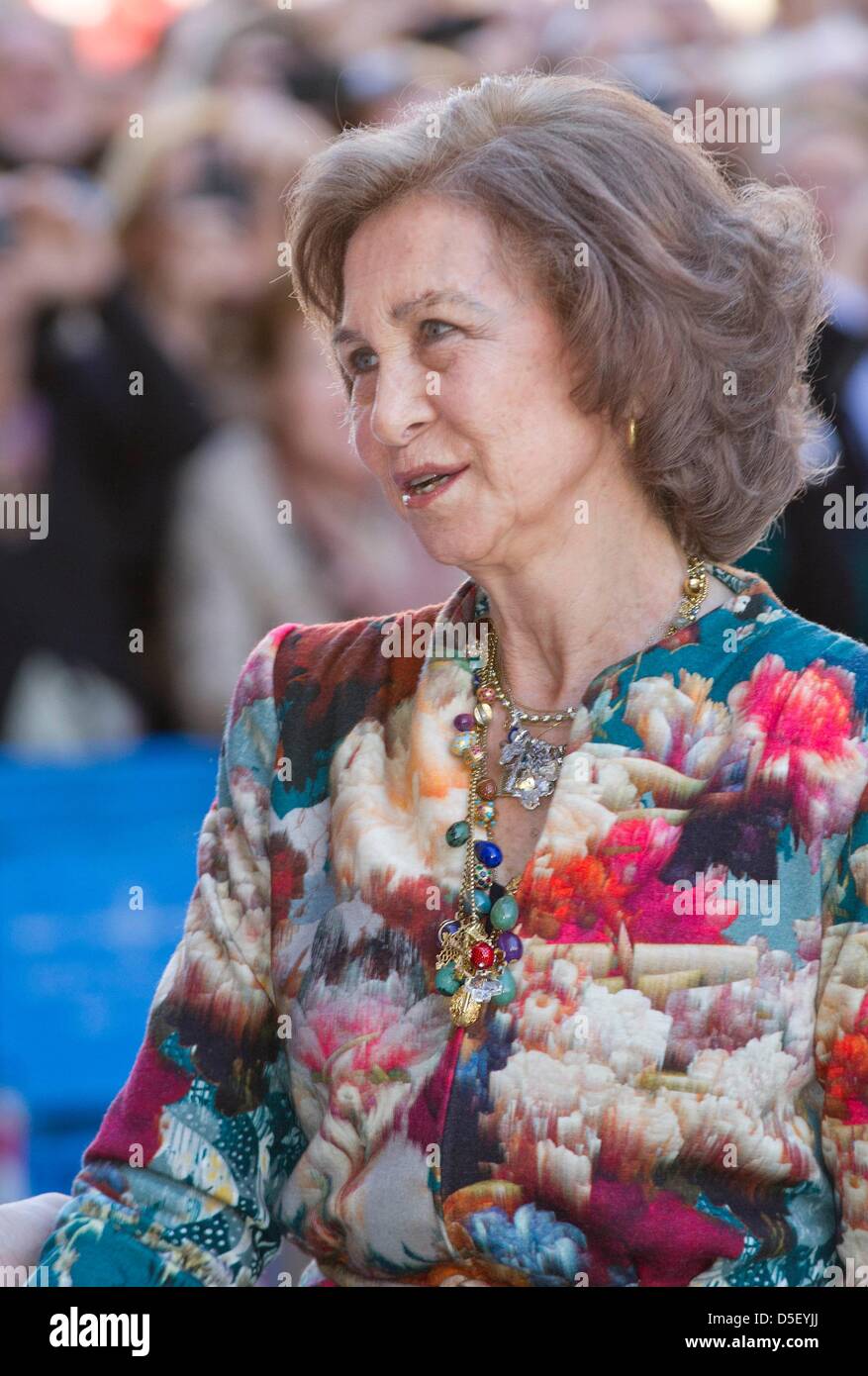 Palma de Mallorca, Spain. 31st March, 2013. Spanish Queen Sofia attends a mass on  Eastern Sunday at Palma de Mallorca's cathedral, Palma de Mallorca, 31 March 2013. Photo: Albert Nieboer/Alamy Live News Stock Photo