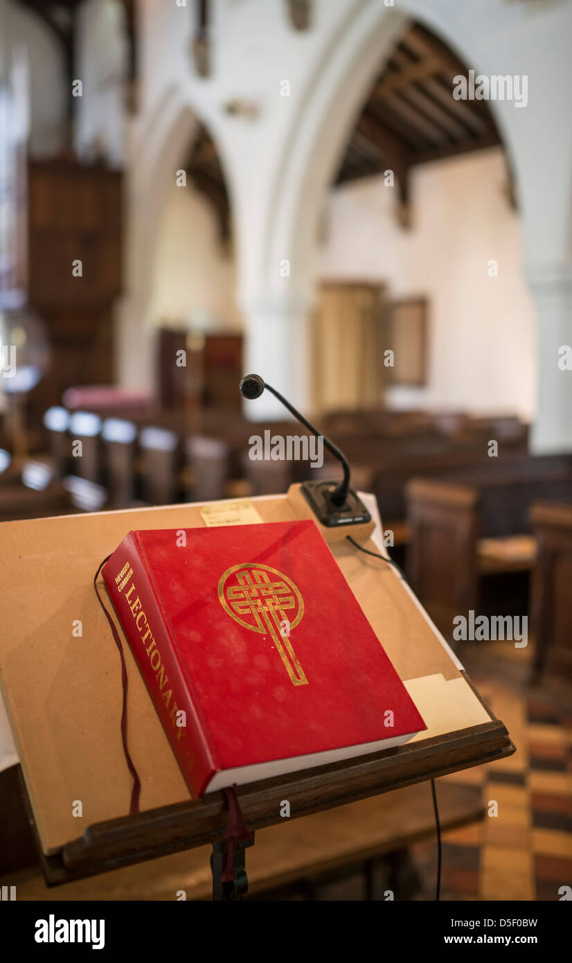 Bible and Lectern, selective focus Stock Photo