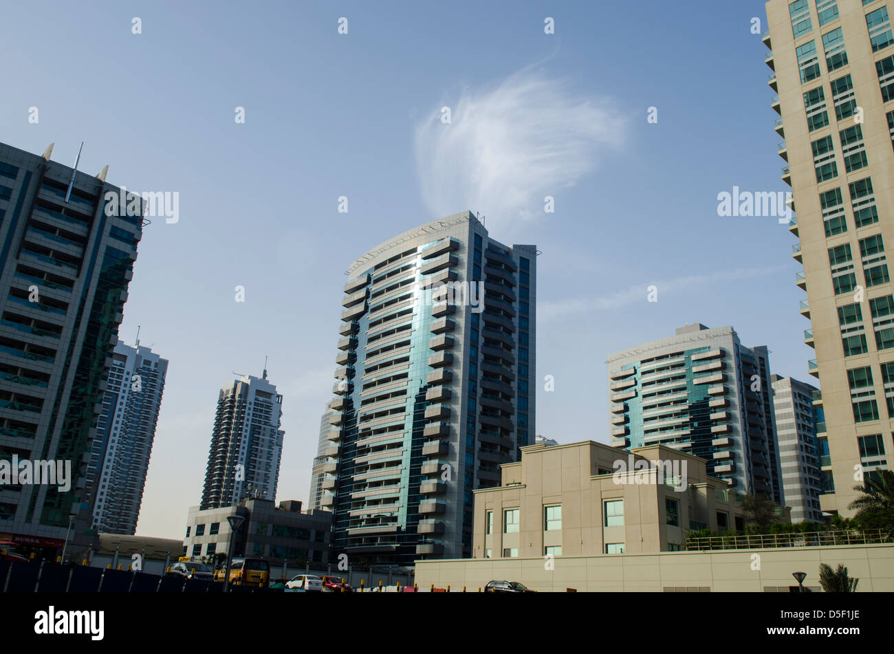 Buildings in Dubai Marina Stock Photo