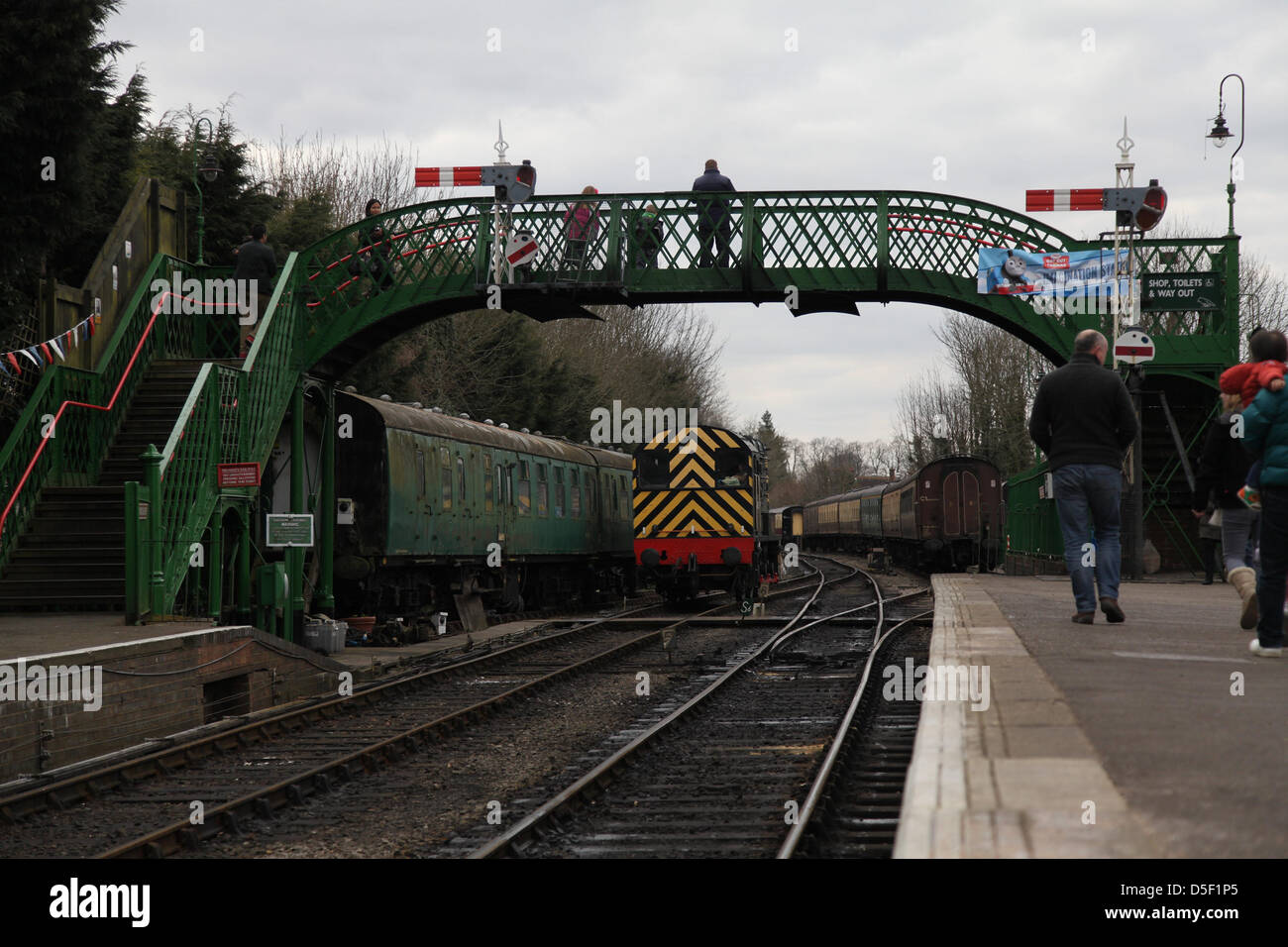 Alresford,UK. 31s March, 2013.  Families spend a 'Day out with Thomas' on the Watercress Line during Easter Sunday. The line was originally used to transport fresh watercress to London. Credit: Rob Arnold/Alamy Live News Stock Photo