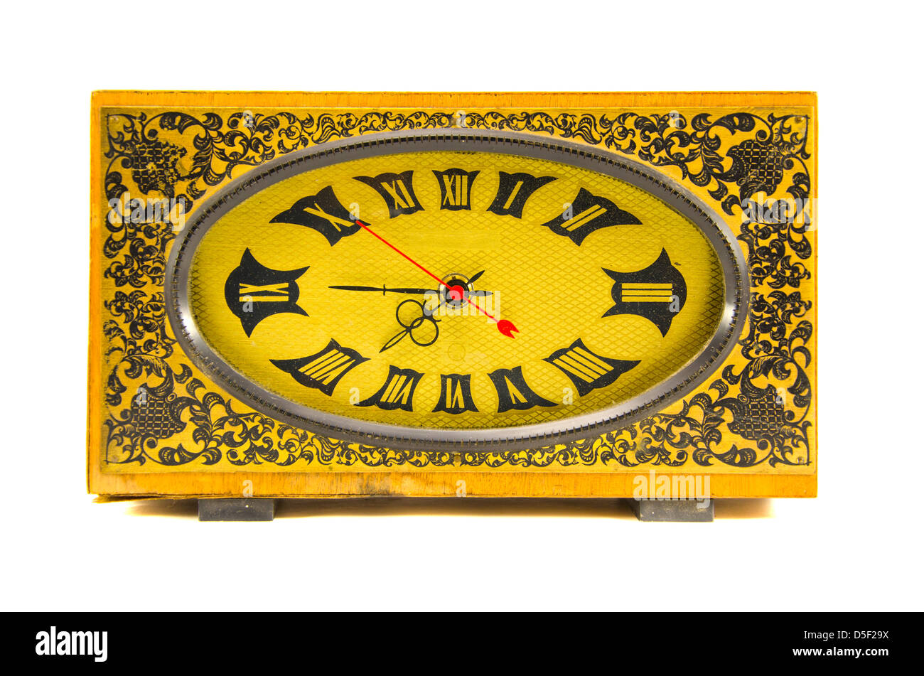 vintage ornamental clock isolated on white background Stock Photo - Alamy