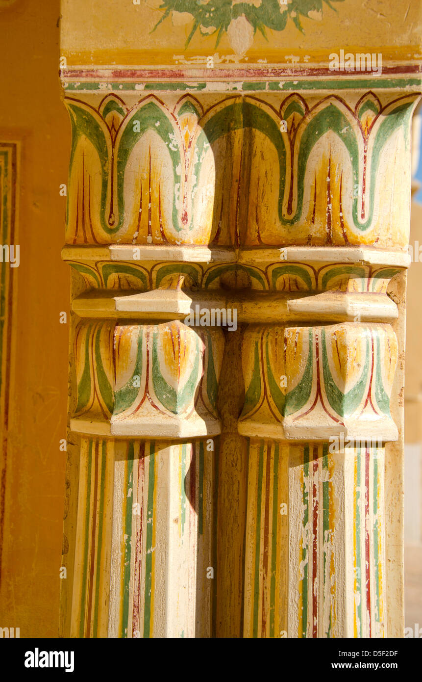 two old ornamental palace columns in India Stock Photo - Alamy