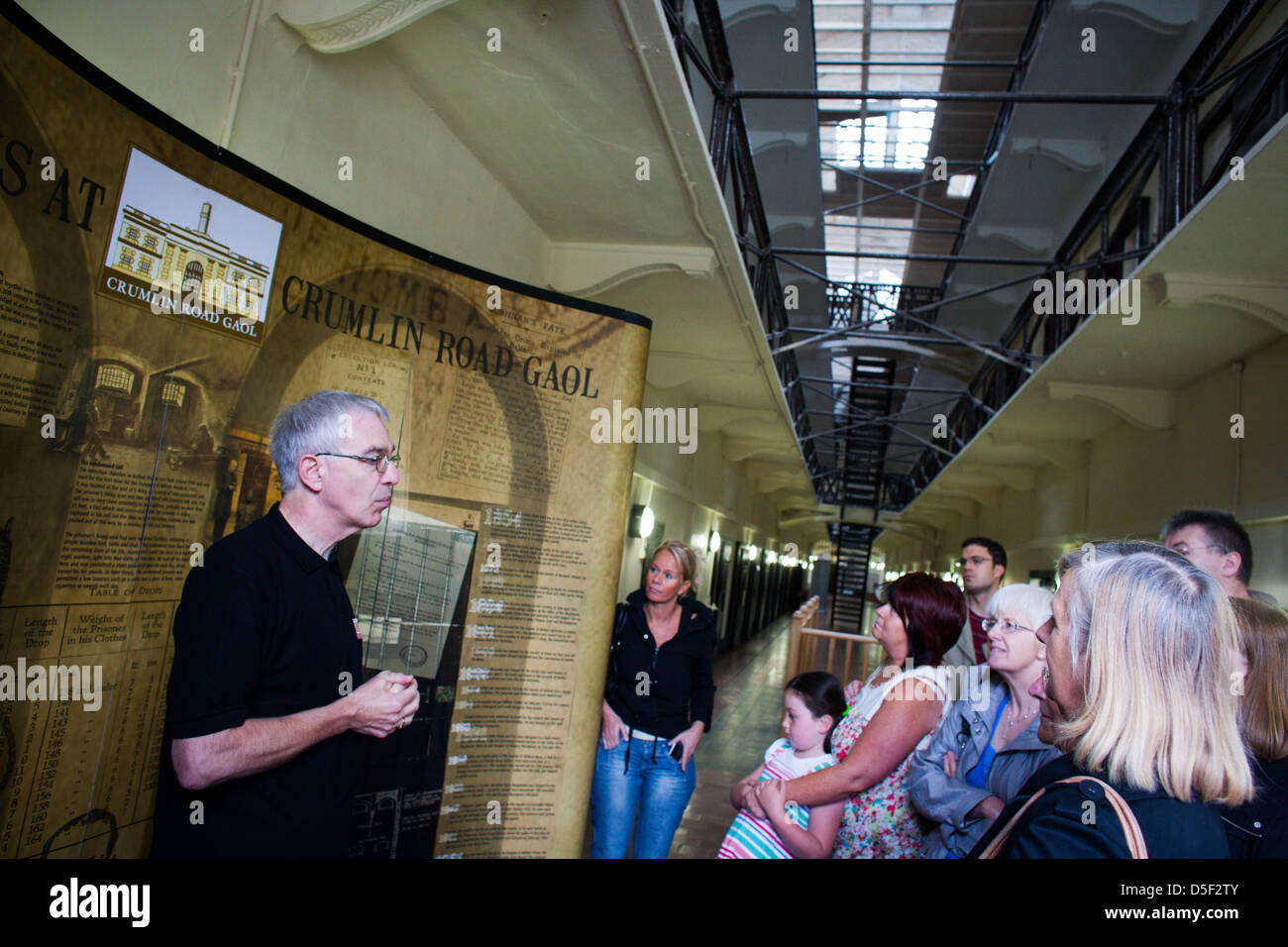 Tourists visit Crumlin Road Gaol, Belfast, Northern Ireland. Stock Photo