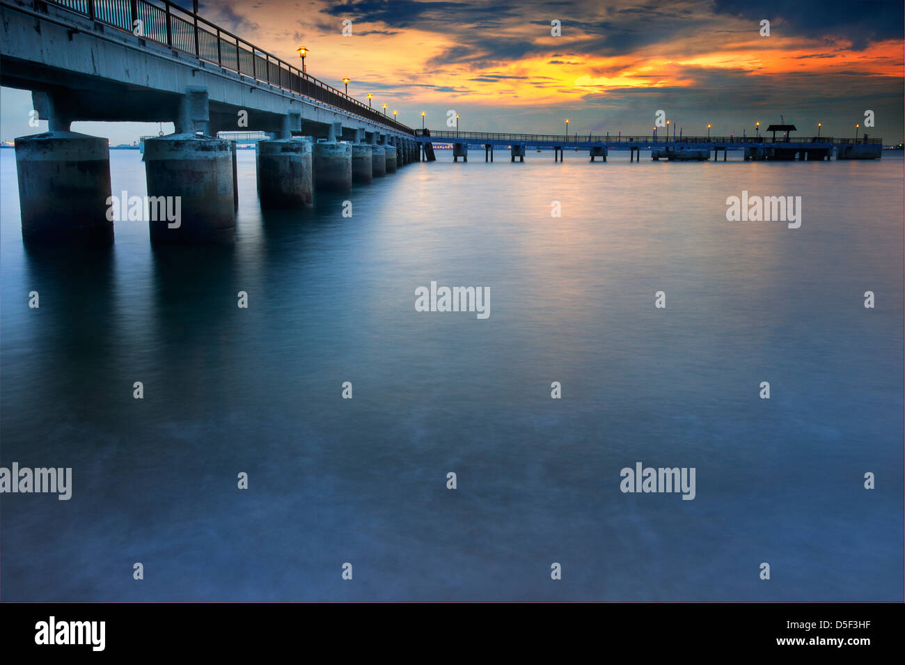 The Labrador Jetty in Singapore at Sunset Stock Photo Alamy