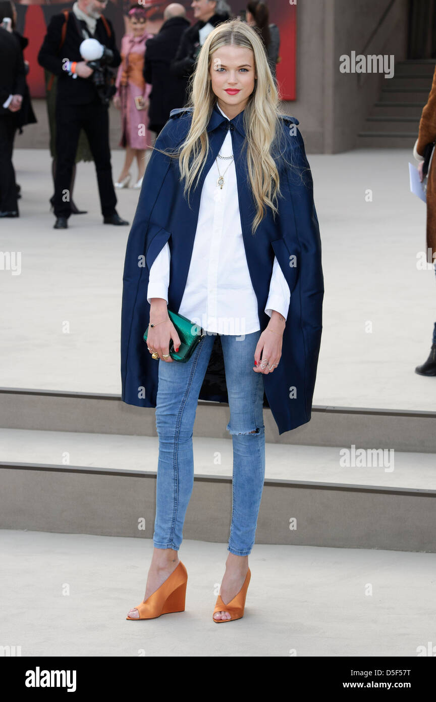 Gabriella Wilde arrives for the Burberry Prorsum fashion collection during  London Fashion Week Stock Photo - Alamy